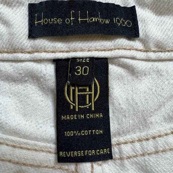 House of Harlow 1960 100% Cotton White High Rise Jean Shorts - 30 - Picture 2 of 8